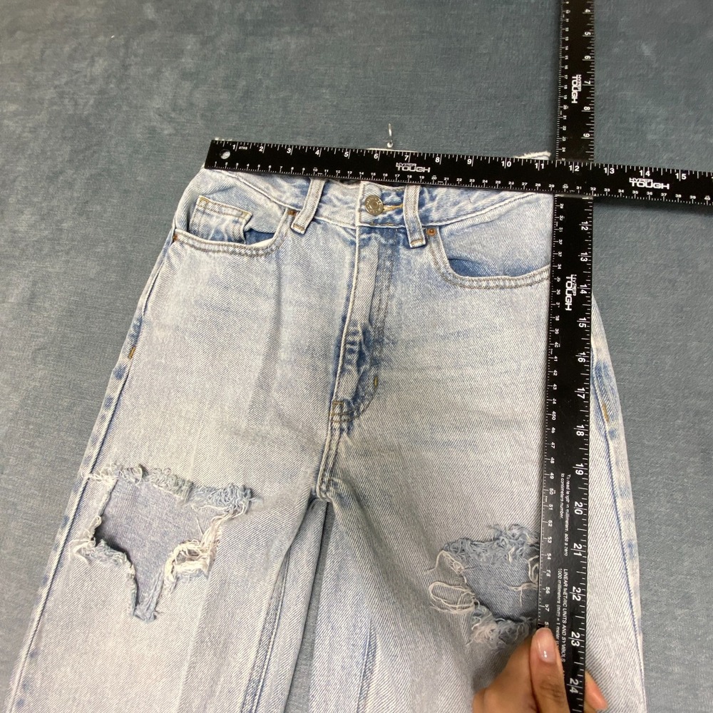 Pacsun 90s Boyfriend Jeans Womens 23 Blue Light Wash Distressed Straight Leg - Picture 9 of 16